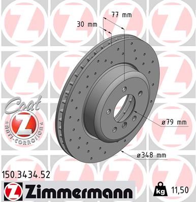 ZIMMERMANN 150.3434.52 Brake Disc