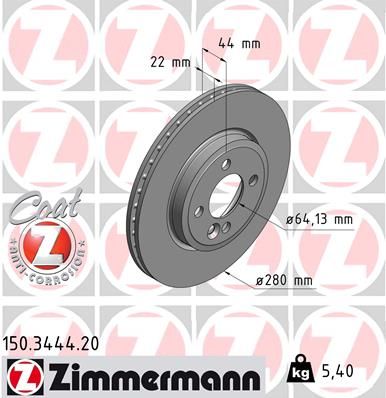 ZIMMERMANN 150.3444.20 Brake Disc