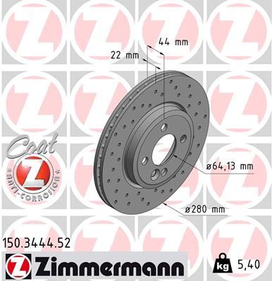 ZIMMERMANN 150.3444.52 Brake Disc