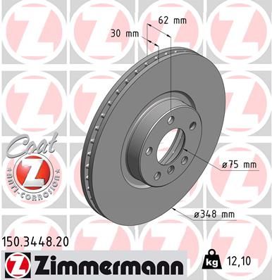 Brake Disc ZIMMERMANN 150.3448.20