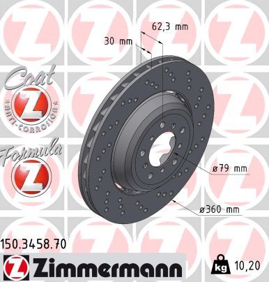 ZIMMERMANN 150.3458.70 Brake Disc