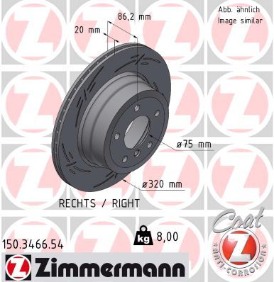 ZIMMERMANN 150.3466.54 Brake Disc