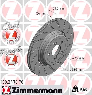 Brake Disc ZIMMERMANN 150.3476.70