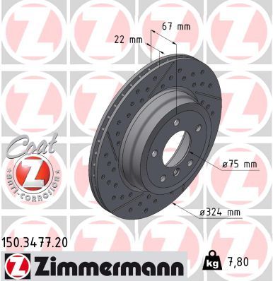 Brake Disc ZIMMERMANN 150.3477.20