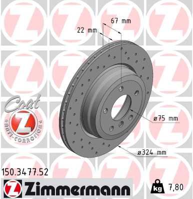 ZIMMERMANN 150.3477.52 Brake Disc