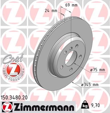 Brake Disc ZIMMERMANN 150.3480.20
