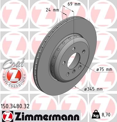 Brake Disc ZIMMERMANN 150.3480.32