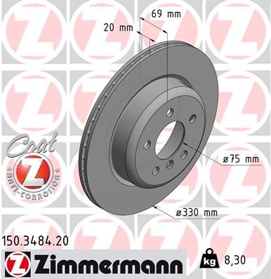 ZIMMERMANN 150.3484.20 Brake Disc