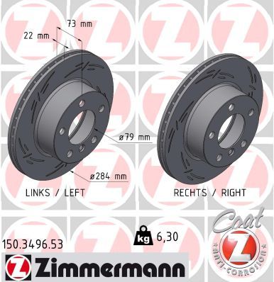 ZIMMERMANN 150.3496.53 Brake Disc