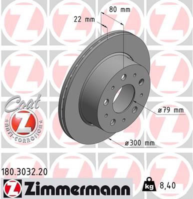 Brake Disc ZIMMERMANN 180.3032.20