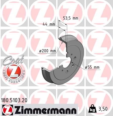 ZIMMERMANN 180.5103.20 Brake Drum