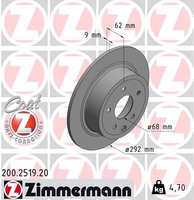 ZIMMERMANN 200.2519.20 Brake Disc