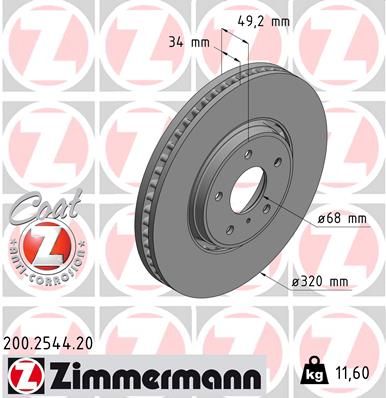 ZIMMERMANN 200.2544.20 Brake Disc