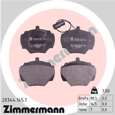 ZIMMERMANN 20344.145.1 Brake Pad Set, disc brake