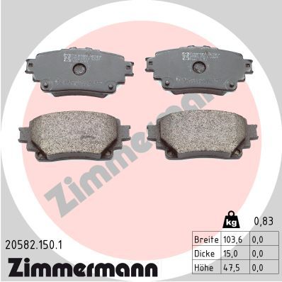 ZIMMERMANN 20582.150.1 Brake Pad Set, disc brake