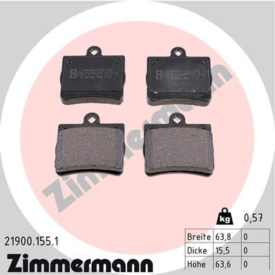 ZIMMERMANN 21900.155.1 Brake Pad Set, disc brake