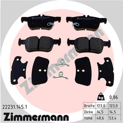 ZIMMERMANN 22231.145.1 Brake Pad Set, disc brake