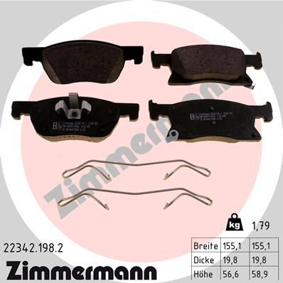 Brake Pad Set, disc brake ZIMMERMANN 22342.198.2