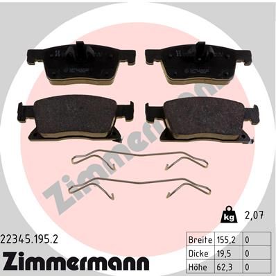 ZIMMERMANN 22345.195.2 Brake Pad Set, disc brake