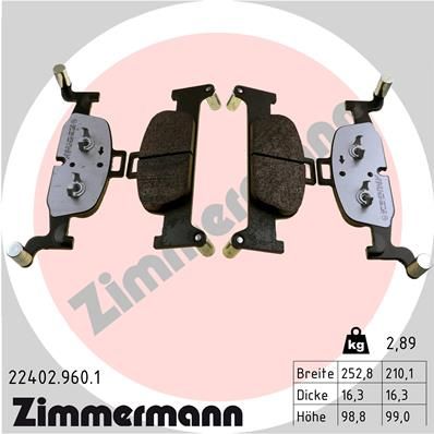 ZIMMERMANN 22402.960.1 Brake Pad Set, disc brake