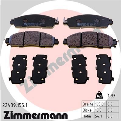 Brake Pad Set, disc brake ZIMMERMANN 22439.155.1
