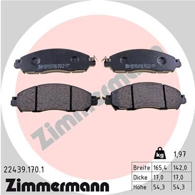 Brake Pad Set, disc brake ZIMMERMANN 22439.170.1