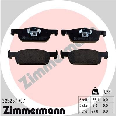 ZIMMERMANN 22525.170.1 Brake Pad Set, disc brake
