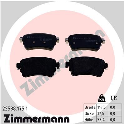 ZIMMERMANN 22588.175.1 Brake Pad Set, disc brake