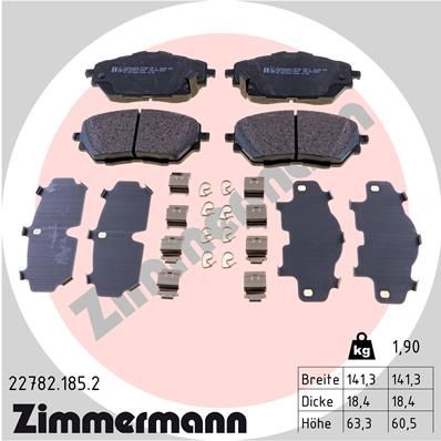 Brake Pad Set, disc brake ZIMMERMANN 22782.185.2