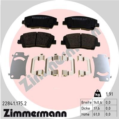 Brake Pad Set, disc brake ZIMMERMANN 22841.175.2