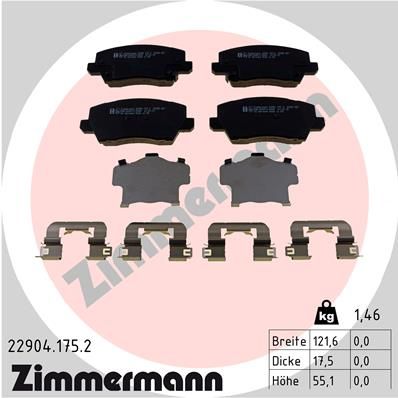 Brake Pad Set, disc brake ZIMMERMANN 22904.175.2