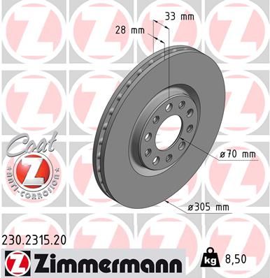 Brake Disc ZIMMERMANN 230.2315.20