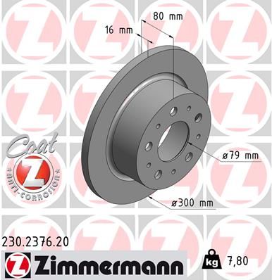ZIMMERMANN 230.2376.20 Brake Disc