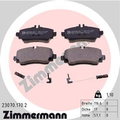 Brake Pad Set, disc brake ZIMMERMANN 23070.170.2