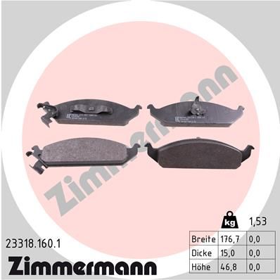 ZIMMERMANN 23318.160.1 Brake Pad Set, disc brake