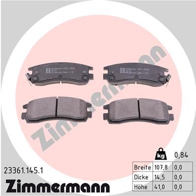 ZIMMERMANN 23361.145.1 Brake Pad Set, disc brake