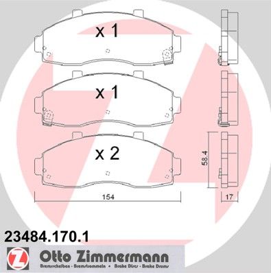 ZIMMERMANN 23484.170.1 Brake Pad Set, disc brake