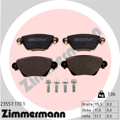 ZIMMERMANN 23557.170.1 Brake Pad Set, disc brake
