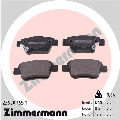 ZIMMERMANN 23620.165.1 Brake Pad Set, disc brake