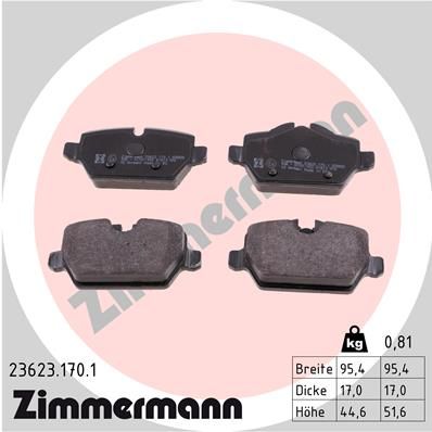 ZIMMERMANN 23623.170.1 Brake Pad Set, disc brake
