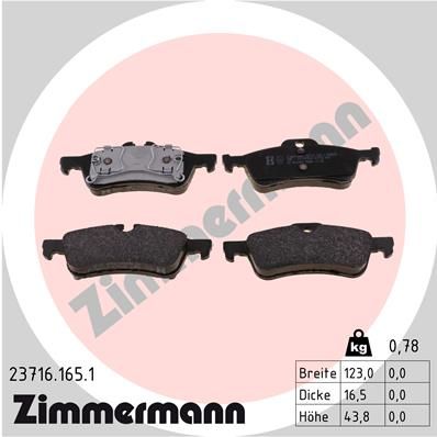 ZIMMERMANN 23716.165.1 Brake Pad Set, disc brake