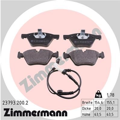 ZIMMERMANN 23793.200.2 Brake Pad Set, disc brake