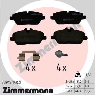 ZIMMERMANN 23915.140.2 Brake Pad Set, disc brake