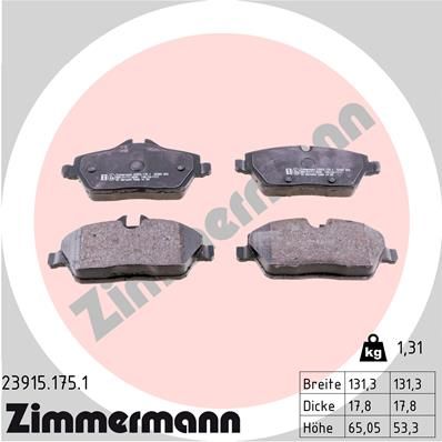 Brake Pad Set, disc brake ZIMMERMANN 23915.175.1