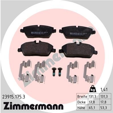 Brake Pad Set, disc brake ZIMMERMANN 23915.175.3