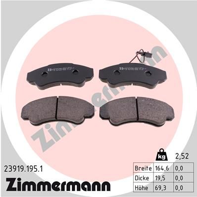 ZIMMERMANN 23919.195.1 Brake Pad Set, disc brake