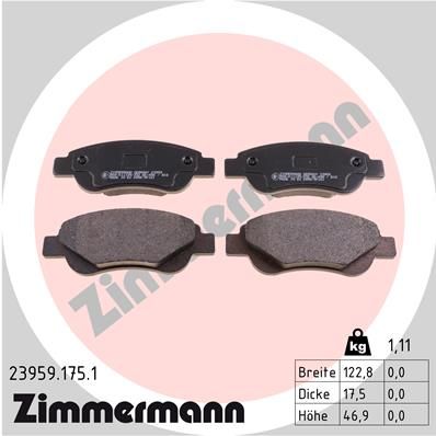 ZIMMERMANN 23959.175.1 Brake Pad Set, disc brake