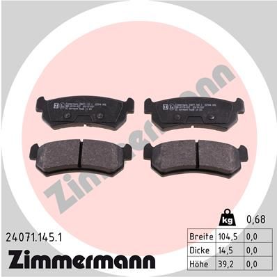 ZIMMERMANN 24071.145.1 Brake Pad Set, disc brake