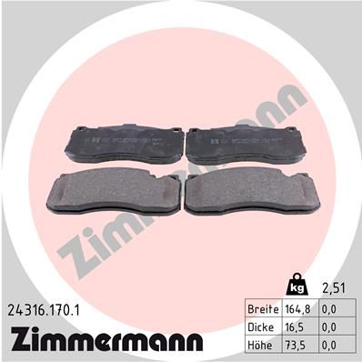ZIMMERMANN 24316.170.1 Brake Pad Set, disc brake