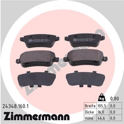 ZIMMERMANN 24348.160.1 Brake Pad Set, disc brake